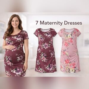 7 Maternity Dresses + 1 Skirt Bundle